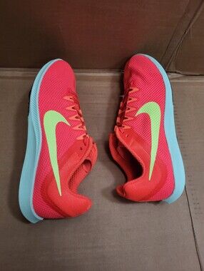 Nike Zoom Rival Distance Track Spikes/Cleats Bright Crimson/Volt Men Size 10.5